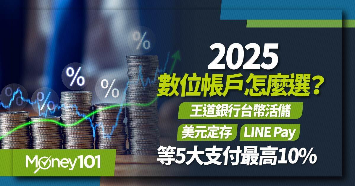 2025數位帳戶怎麼選?-王道銀行台幣活儲-美元定存-LINE-Pay-等5大支付最高10%